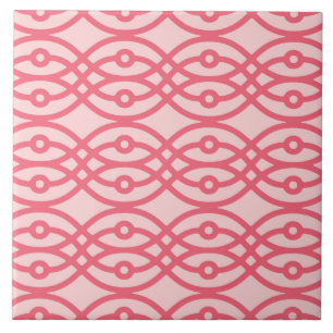 Kimono print, coral pink ceramic tile