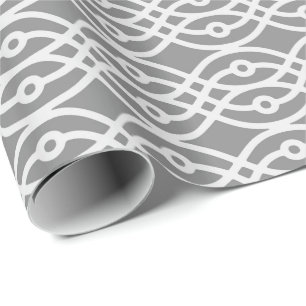 Kimono print, dark grey and silver grey wrapping paper
