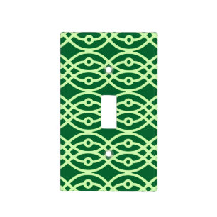 Kimono print, dark & light green switch cover