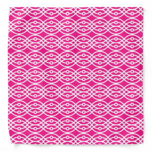 Kimono print, fuchsia pink and white bandana