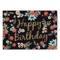 Kimono Print Happy Birthday Card