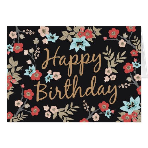 Kimono Print Happy Birthday Card | Zazzle