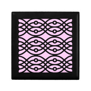 Kimono print, ice pink and black gift box