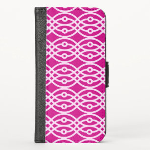 Kimono print, magenta and pink iPhone x wallet case