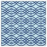 Kimono print, navy and light blue fabric