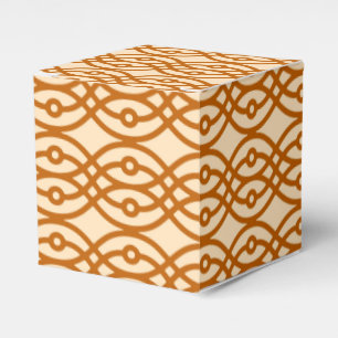 Kimono print, peach and terracotta favor boxes