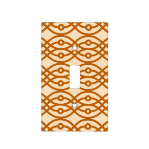 Kimono print, peach and terracotta light switch cover