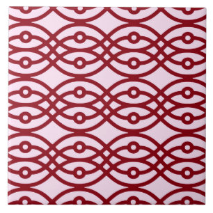 Kimono print, pink and burgundy ceramic tile