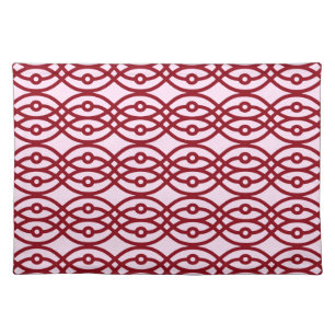 Kimono print, pink and burgundy placemat