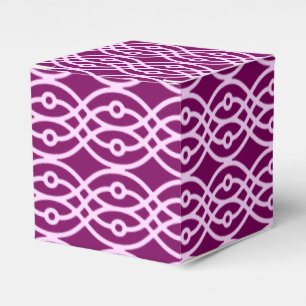 Kimono print, plum and pink favor boxes