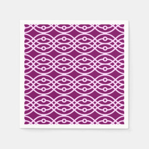 Kimono print, plum and pink paper napkins