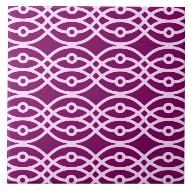 Kimono print, plum and pink tile (Front)