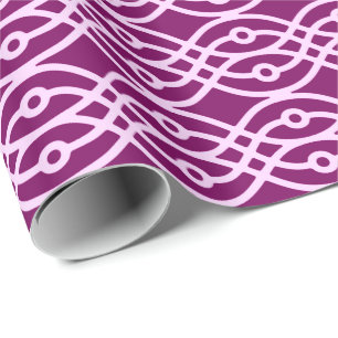 Kimono print, plum and pink wrapping paper
