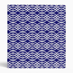 Kimono print, silver grey and navy blue binder