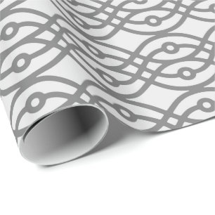 Kimono print, silver grey with dark grey wrapping paper
