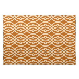 Kimono print, terracotta and peach placemat