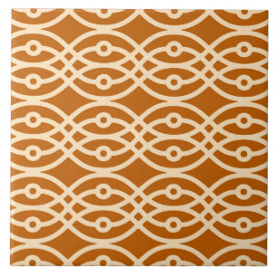 Kimono print, terracotta and peach tile