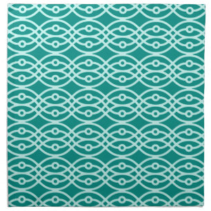 Kimono print, turquoise and aqua cloth napkin
