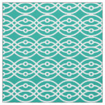 Kimono print, turquoise and white fabric