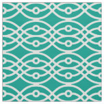 Kimono print, turquoise and white fabric