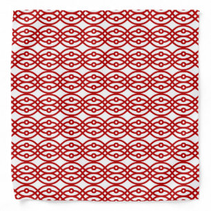 Kimono print, white and dark red bandana