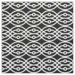 Kimono print, white on black fabric