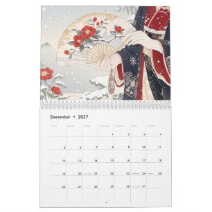 Kimono Sleeves & Sensu Twelve Months of Japan Calendar
