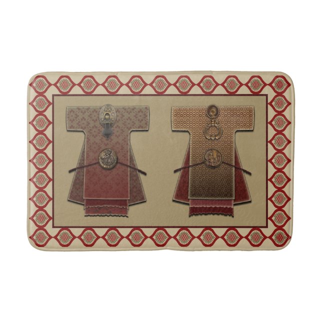 Kimonos Gold and Red 2 Bath Mat (Front)