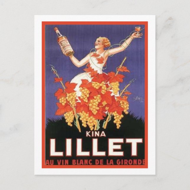 Kina Lillet Vintage Ad Postcard (Front)