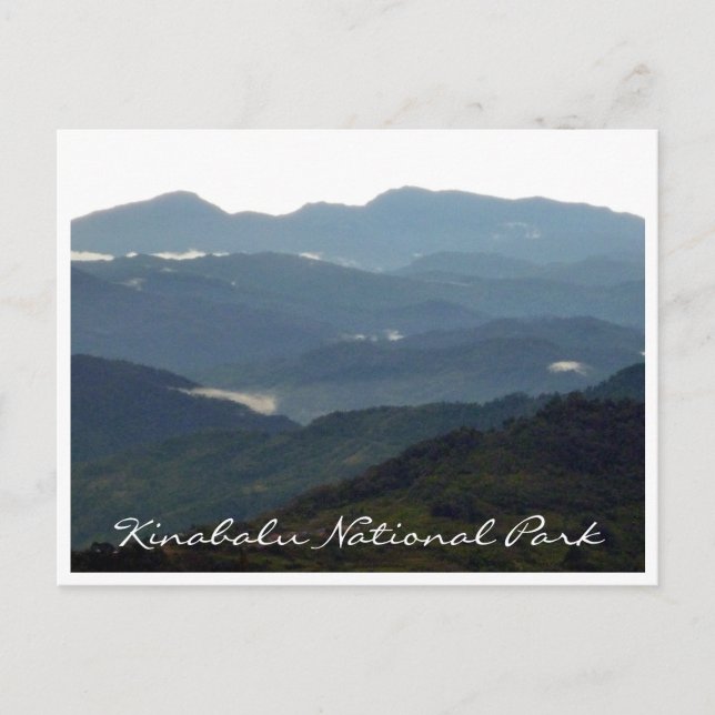 kinabalu nat park silhouette postcard (Front)