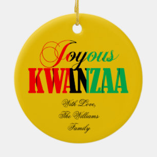 Kinara Candle Colors Joyous Kwanzaa Ceramic Ornament