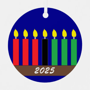Kinara for Kwanzaa: Dark Blue Metal Ornament