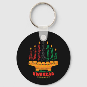 Kinara Seven Candles Principles Of Kwanzaa Happy K Keychain