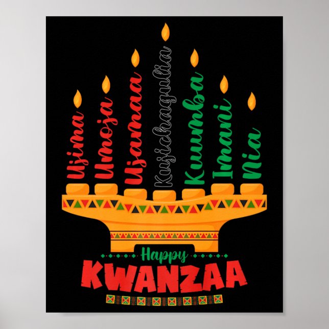 Kinara Seven Candles Principles Of Kwanzaa Happy K Poster (Front)