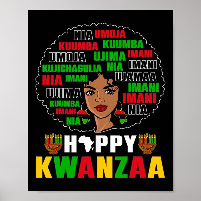 Kinara Seven Principles African American Kwanzaa A Poster (Front)