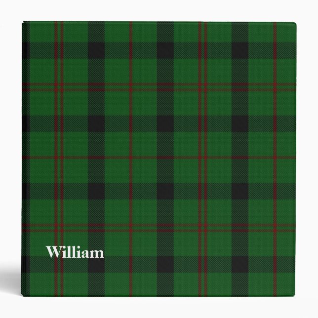 Kincaid Clan Custom Tartan Plaid Binder (Front)
