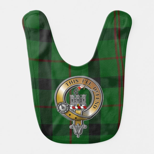 Kincaid Tartan & Badge Baby Bib (Front)