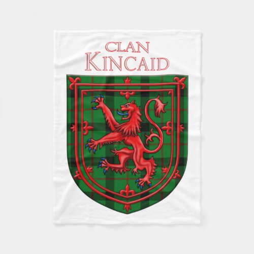 Kincaid Tartan Scottish Plaid Lion Rampant Fleece Blanket