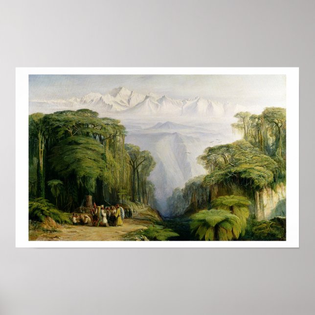 Kinchinjunga from Darjeeling, 1879 (oil on canvas) Poster (Front)