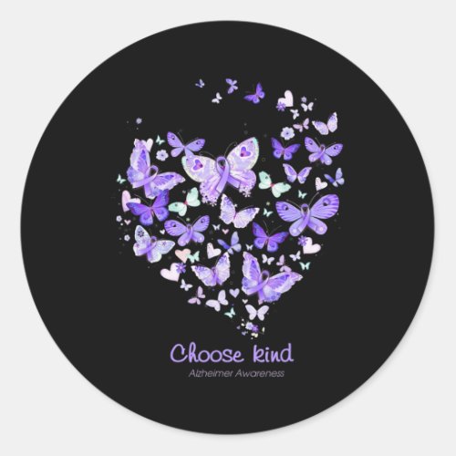 Kind Alzheimerheimer Awareness Butterflys Heart Gi Classic Round Sticker