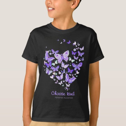 Kind Alzheimerheimer Awareness Butterflys Heart Gi T_Shirt