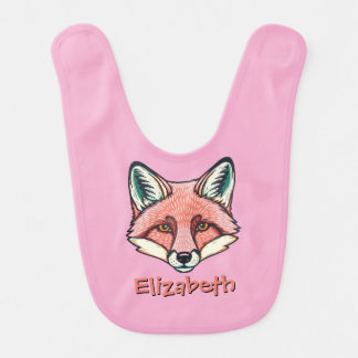 Kind and clever fox customizable Kids  Baby Bib