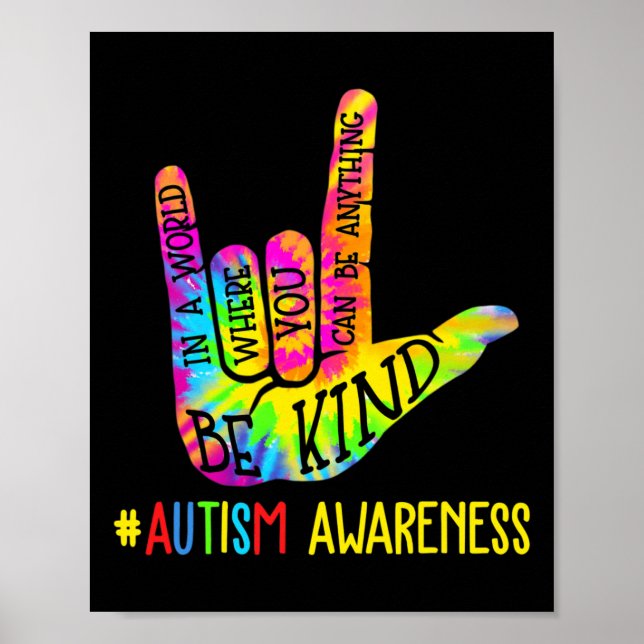 Kind Asl Love Sign Language Hand Autism Awareness  (Front)
