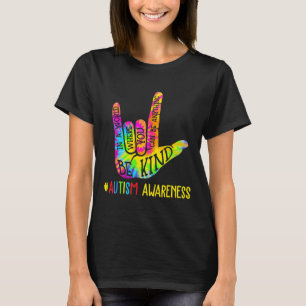 Kind Asl Love Sign Language Hand Autism Awareness T-Shirt