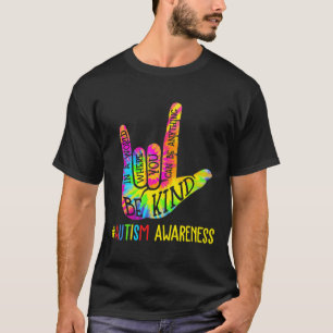 Kind Asl Love Sign Language Hand Autism Awareness T-Shirt