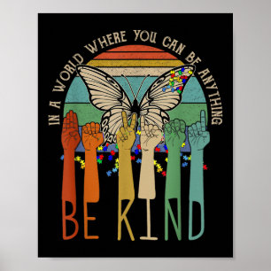 Kind Autism Awareness Asl Mom Teacher Kindness  Poster