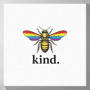 Kind Bee Vintage Rainbow Wing Shirt Design (2)_1 Canvas Photo Tile
