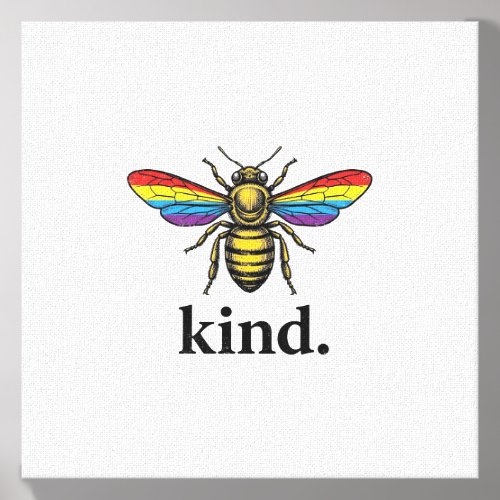 Kind Bee Vintage Rainbow Wing Shirt Design (2)_1 Canvas Photo Tile