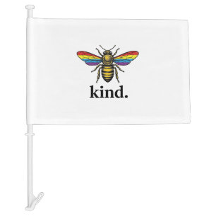 Kind Bee Vintage Rainbow Wing Shirt Design (2)_1 Car Flag