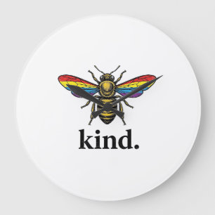Kind Bee Vintage Rainbow Wing Shirt Design (2)_1 Large Clock